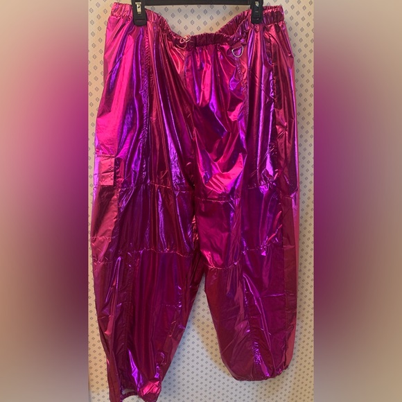 jolie & joy Pants - ♥️♥️❤️❤️♥️♥️ SHINY PINK CLUB CARGO LIKE PLUS SIZE PANTS! ALL ELASTIC WAIST!